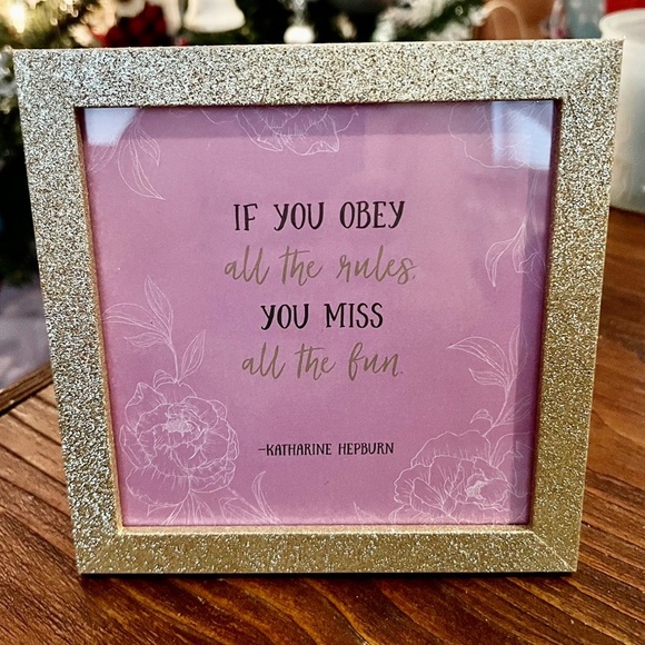 If you obey all the rules you miss all the fun” Motivational Frame - Picture 2 of 7